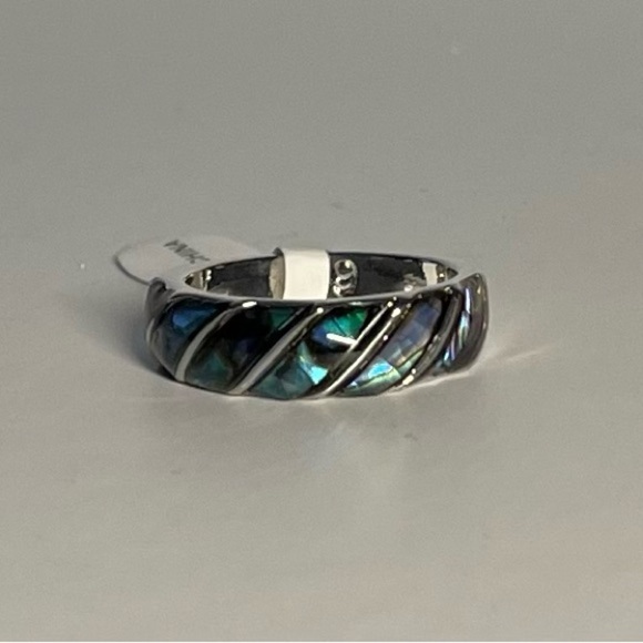 Jewelry - NEW Silver and Blue Spiral Inlay Ring